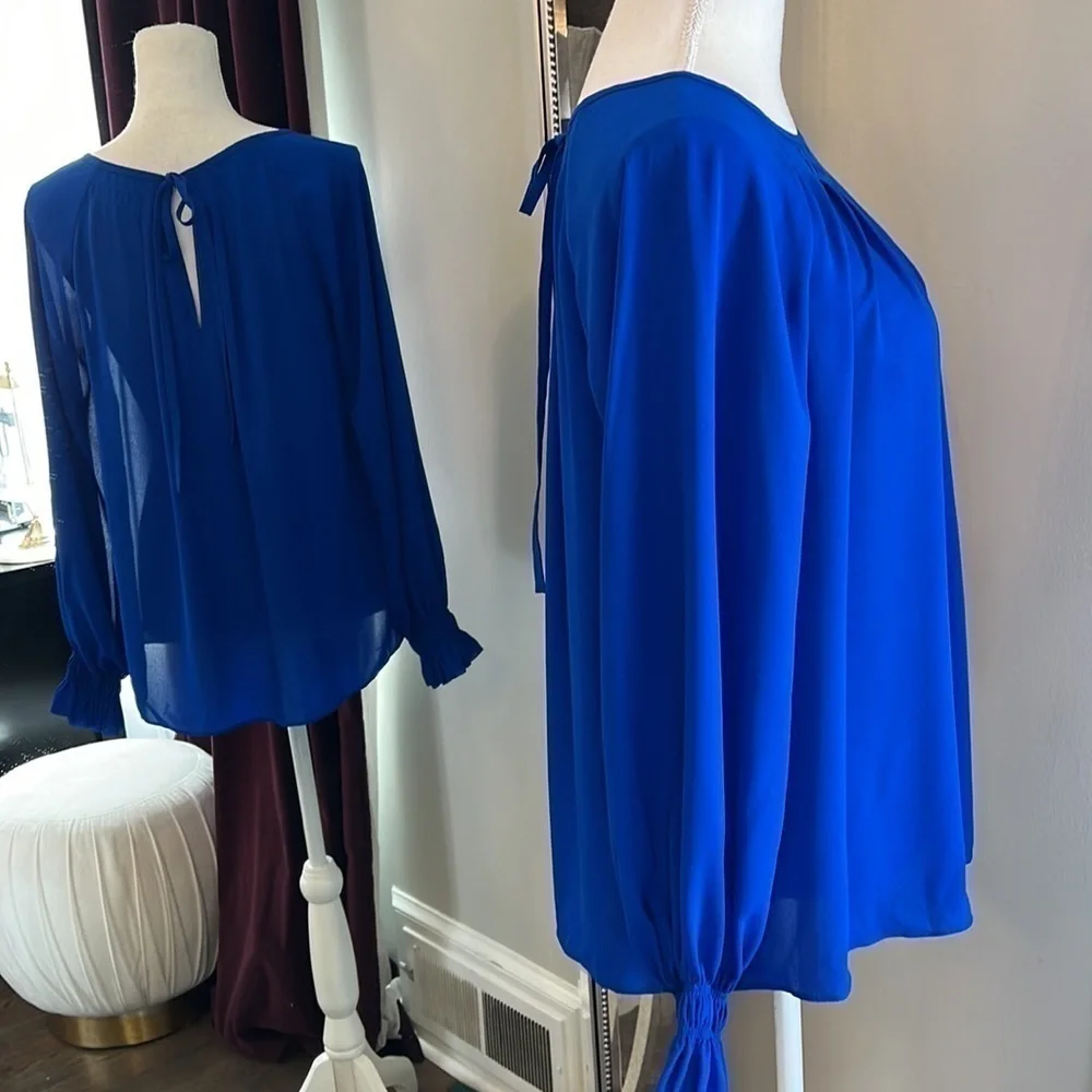 Banana Republic Blue Puff Sleeve Tunic Size Small